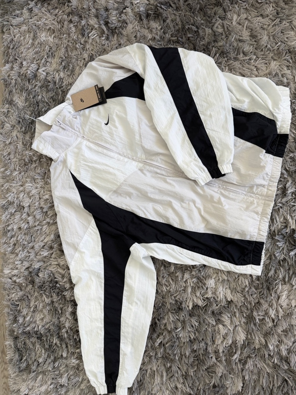 Nike White and Black Retro Track Jacket